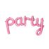 Fóliový balónek nápis "PARTY" růžový, 80 x 40 cm