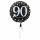 Fóliový balonek č. 90 - černý, kulatý,  43 cm