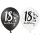 Balónek 18.narozeniny, bílá černá, 30 cm, 6 ks