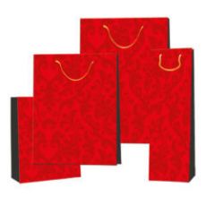 Papírová dárkové taška, 190x100x228 mm, červená ornament