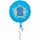 Fóliový balonek č. 8 - modrý, kulatý, 43 cm