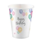 Balónkové happy birthday kelímky 8 ks, 250 ml