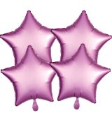 Fóliové balónky hvězda 4 ks růžové 48 cm