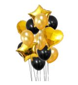 Balónkový set zlato-černý, 14 ks
