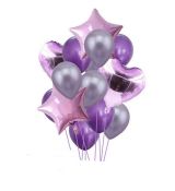Balónkový set růžovo - fialový, 14 ks
