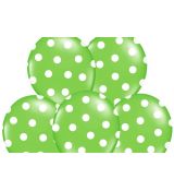 Balónek tečky, zelená, 30 cm, 6 ks