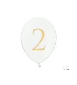 Balónek bílý se zlatým č. 2