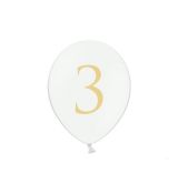 Balónek bílý se zlatým č. 3