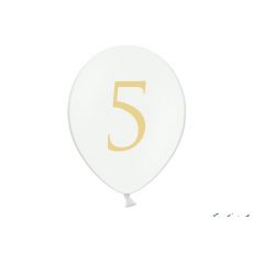 Balónek bílý se zlatým č. 5