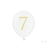 Balónek bílý se zlatým č. 7
