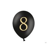 Balónek černý se zlatým č. 8