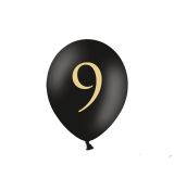 Balónek černý se zlatým č. 9