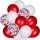 Balónky mix - Červené Konfety, bílé a červené balónky, 12 ks