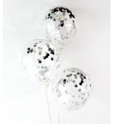 Balónek Stříbrné Konfety, 6 ks, 30 cm