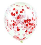 Balónek konfety červené, 5 ks, 30 cm