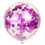 Balónek konfety fialové, 5 ks, 30 cm