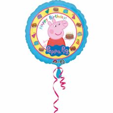 Foliový balonek Prasátko Peppa Happy Birthday, kulatý, 43 cm