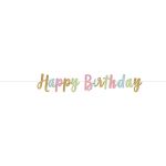 Banner třpytivý Happy Birthday 3,65 m
