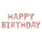 Fóliový balónek nápis Happy Birthday rose gold