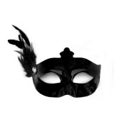 Maska černá s peřím