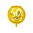 Fóliový balonek č. 50 -  metalický zlatý, kulatý, 45 cm