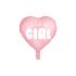 Fóliový balónek srdce It´s a girl, 45 cm