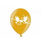 Balónek Holubice, metalický zlatý, 30 cm, 5 ks