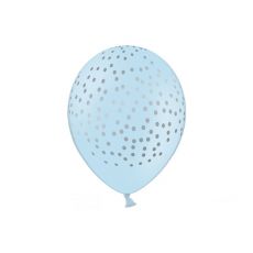 Balónek Zlaté tečky, baby modrá, 30 cm, 6 ks