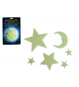 Fosforový měsíc a hvězdy, 15 ks, cc a 12 cm