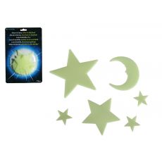 Fosforový měsíc a hvězdy, 15 ks, cc a 12 cm