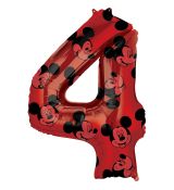 Fóliový balónek číslo 4 Mickey Forever, 66 cm