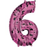 Fóliový balónek číslo 6 Minnie Forever, 66 cm