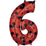 Fóliový balónek číslo 6 Mickey Forever, 66 cm