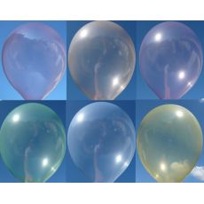 Transparentní barevné balónky, 23 cm, 10 ks mix barev