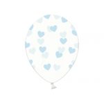 Balónek křišťálový modré srdce, 30 cm, 6 ks
