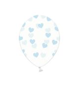 Balónek křišťálový modré srdce, 30 cm, 6 ks