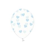 Balónek křišťálový modré srdce, 30 cm, 6 ks