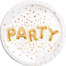 Gold party talířky 8 ks, 23 cm