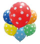 Balónky puntík, 6ks, 30 cm, mix barev
