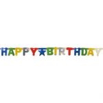 Banner metalický Happy Birthday 1,56 m