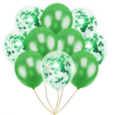 Balónky 10 ks mix - zelené konfety