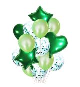 Balónkový set zelené konfety, 14 ks