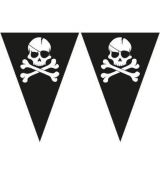 Piráti černá lebka vlaječkový banner