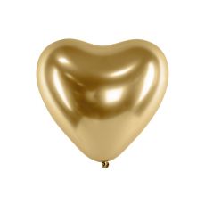 Latexové srdce lesklé zlaté, 30 cm