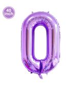 Fóliový balónek číslo 0 - fialový, 100 cm