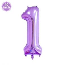 Fóliový balónek číslo 1 - fialový, 100 cm