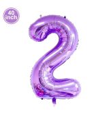Fóliový balónek číslo 2 - fialový, 100 cm