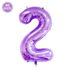 Fóliový balónek číslo 2 - fialový, 100 cm