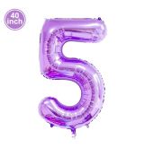 Fóliový balónek číslo 5 - fialový, 100 cm