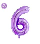 Fóliový balónek číslo 6 - fialový, 100 cm